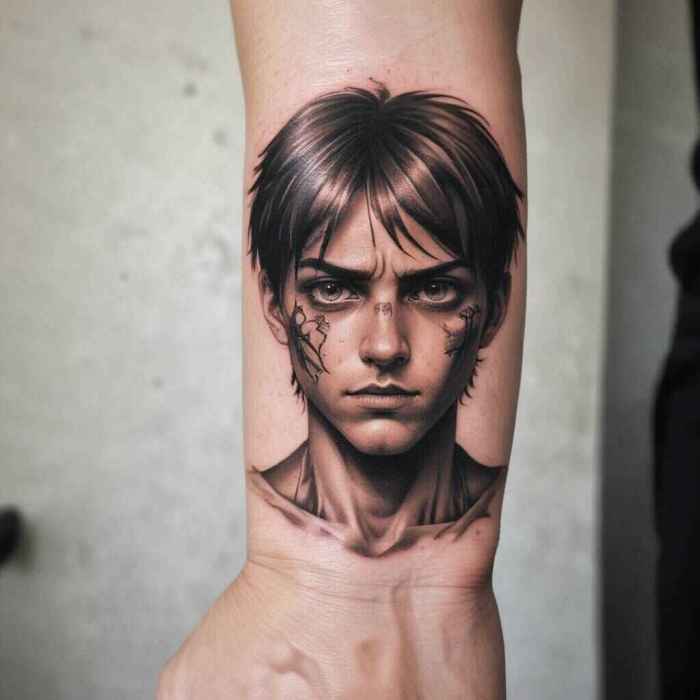 Eren Yeager in Human Form Tattoo