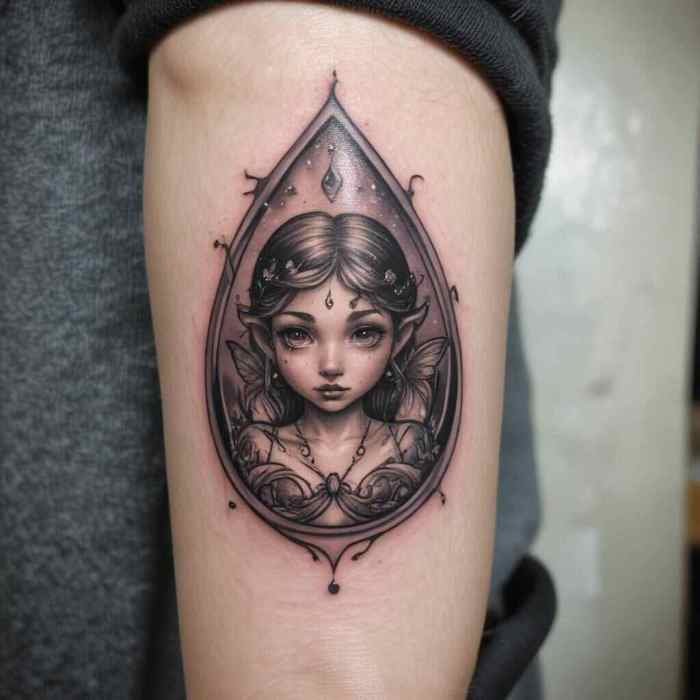Fairy in a Teardrop tattoo