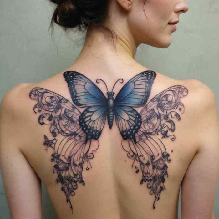 Fairy with Butterfly Wings Tattoo