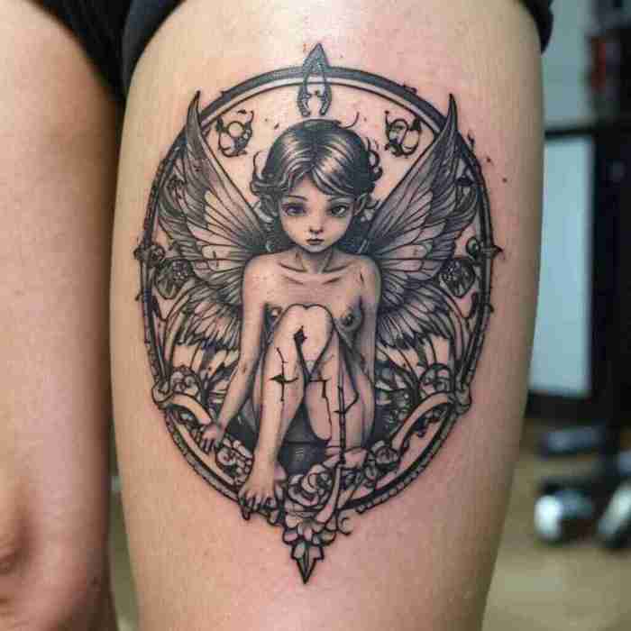 Fairy with Personalized Initials tattoo