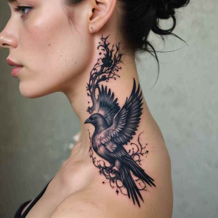 Fairy with a Raven Tattoo