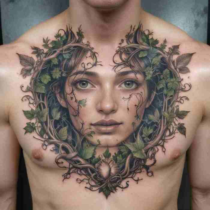 Forest Fairy with Leaves and Vines tattoo