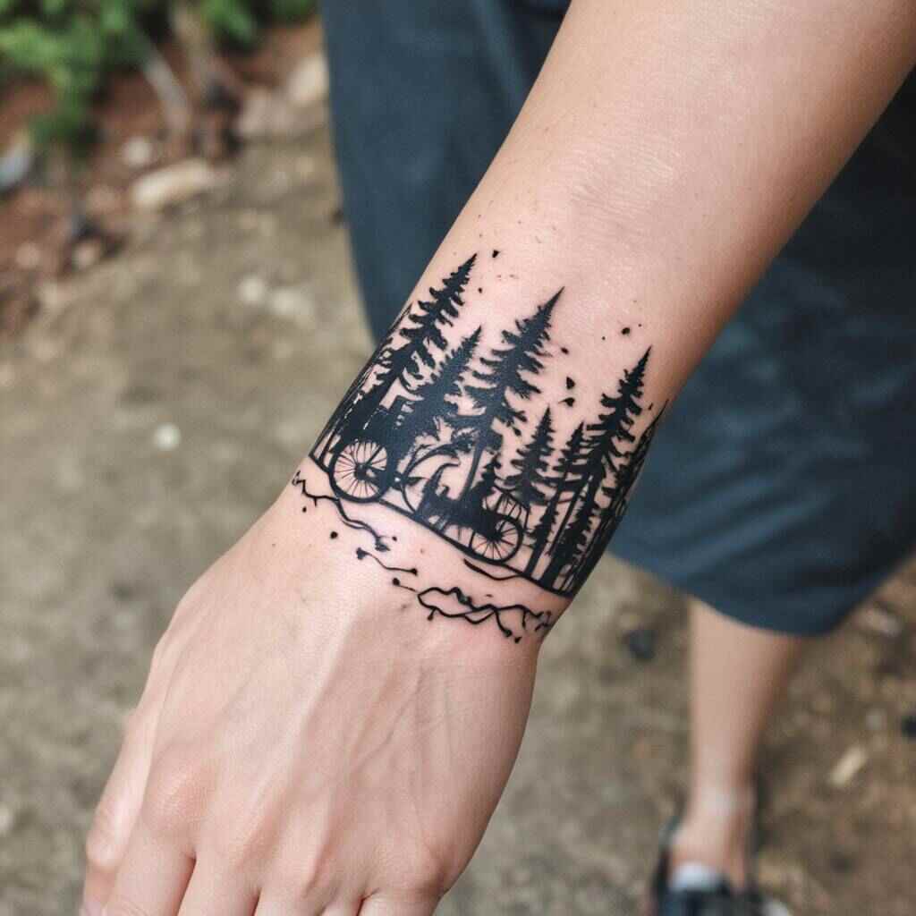 45 Cutting Edge Motorcycle Tattoo Ideas Reshaping The Thrill Of Life 39 Forest Path Rider tattoo