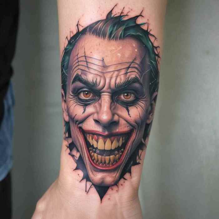 Fragmented Joker tattoo