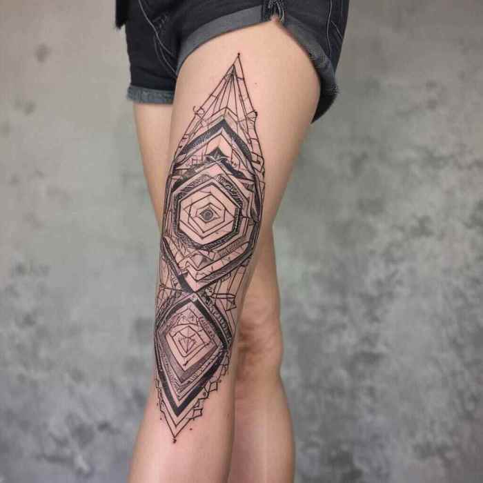 Geometric Leg Wrap Tattoo