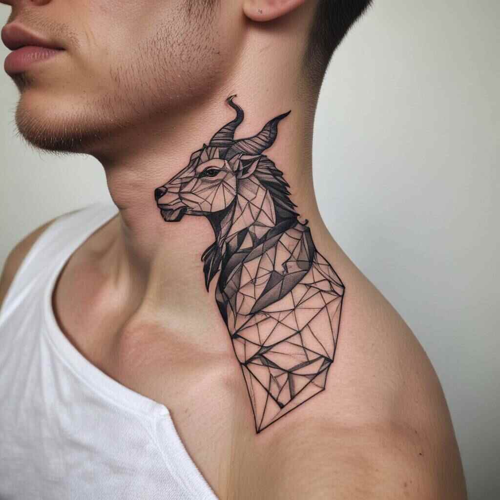 Geometric Sea Goat tattoo