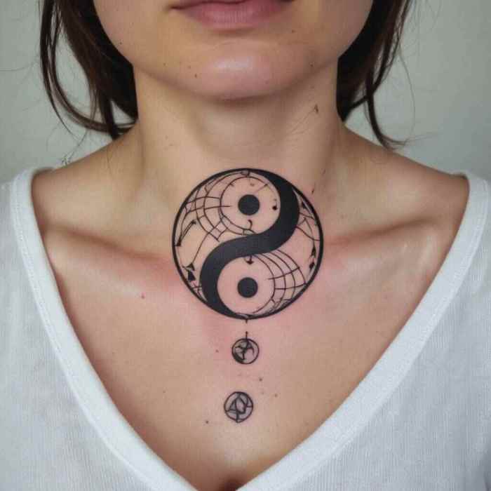 Geometric Yin Yang Tattoo