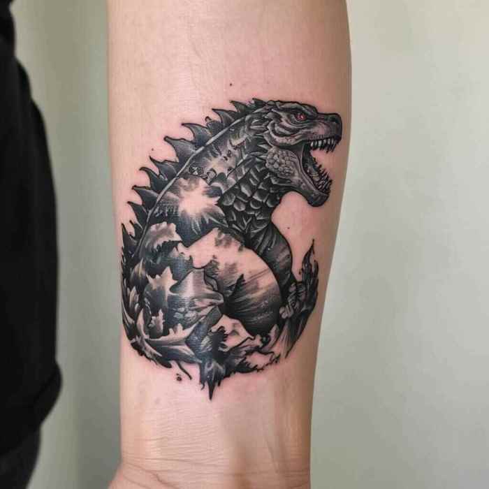 Godzilla Earth tattoo