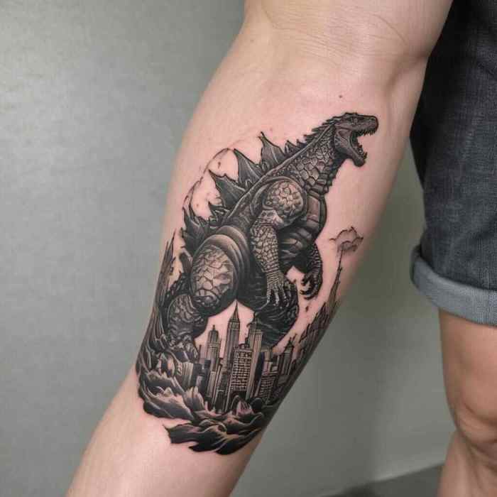 Godzilla Skyline tattoo
