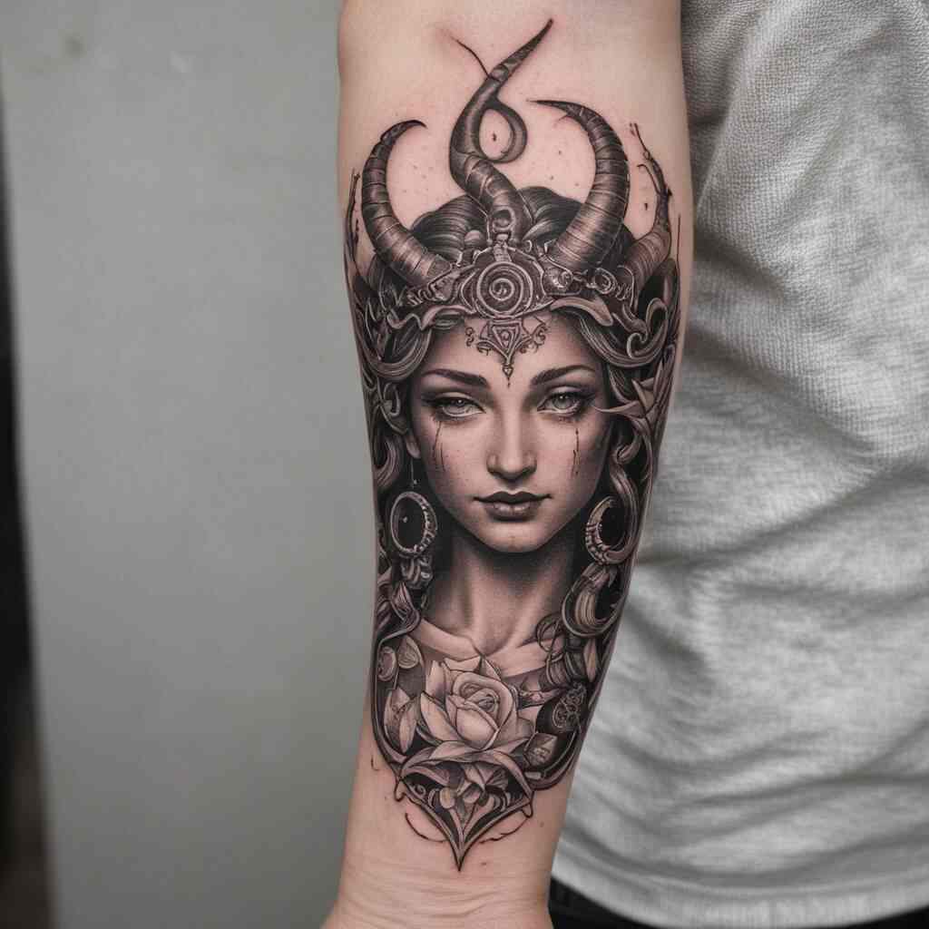 Horned Goddess tattoo