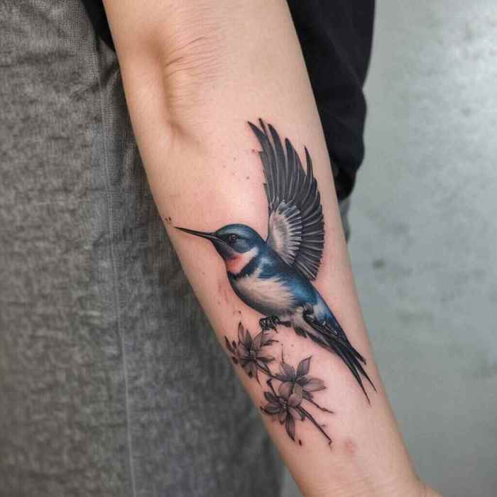 Hyper Realistic Swallow Tattoo