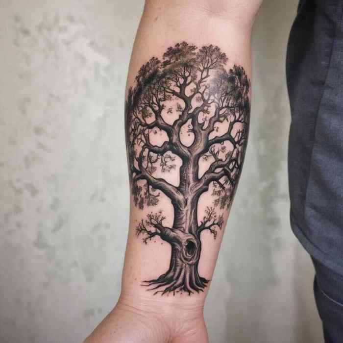 Large Oak Tree tattoo