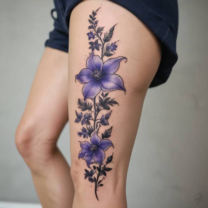 Larkspur Spine Tattoo