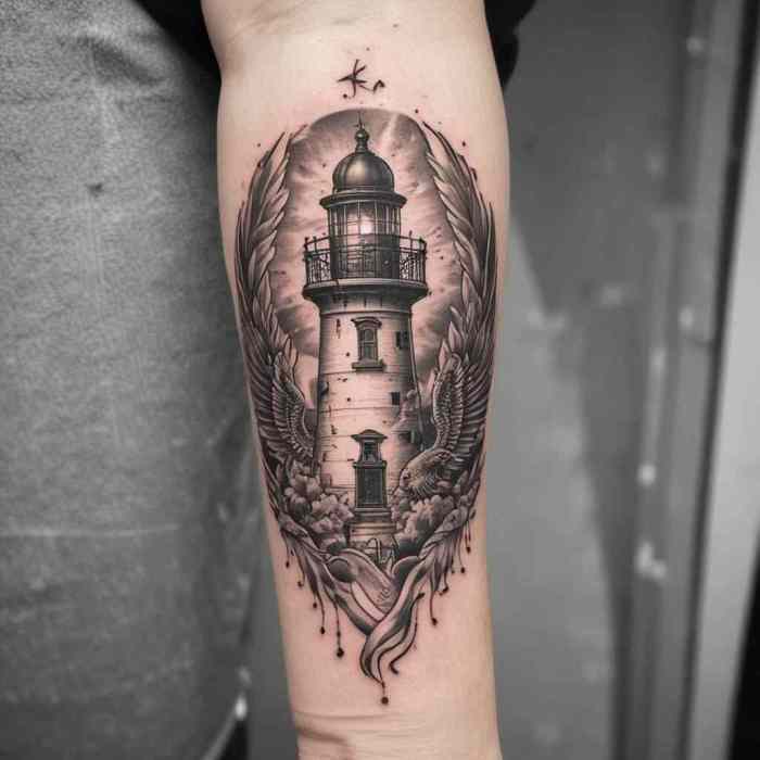 Lighthouse with a Phoenix tattoo