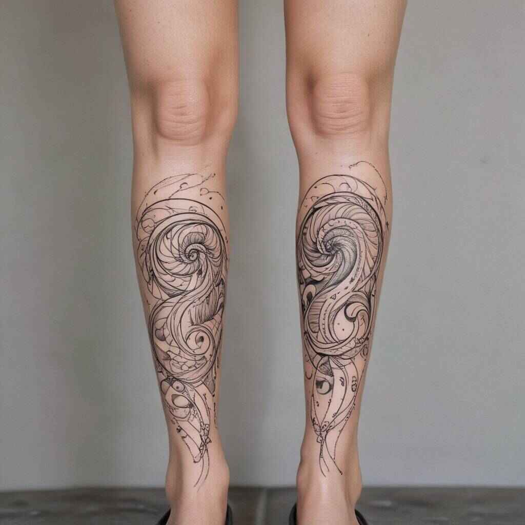Line Art Swirl tattoo