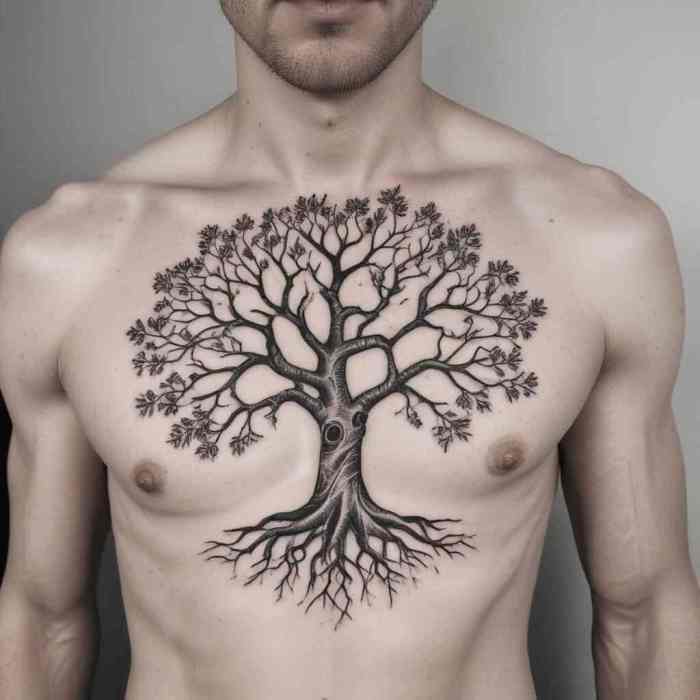 Line Art Tree tattoo