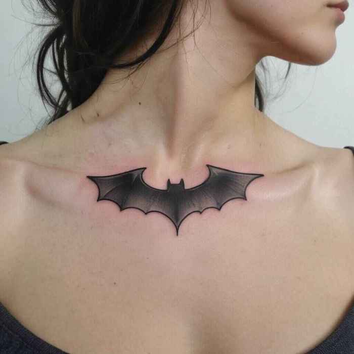 Modern Bat Symbol Tattoo