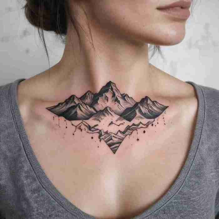 Mountain Range Patterns Tattoo