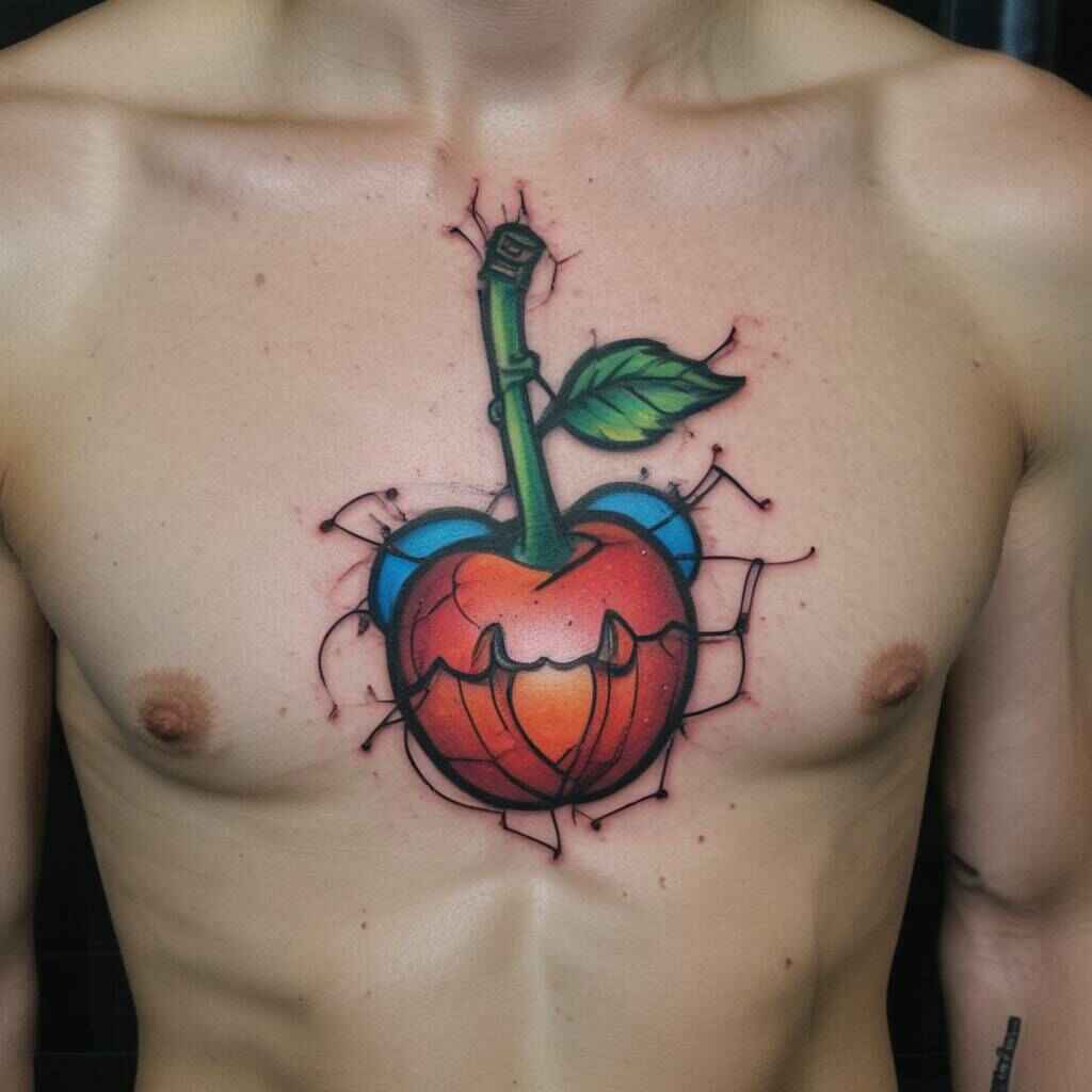 Neon Cherry Tattoo