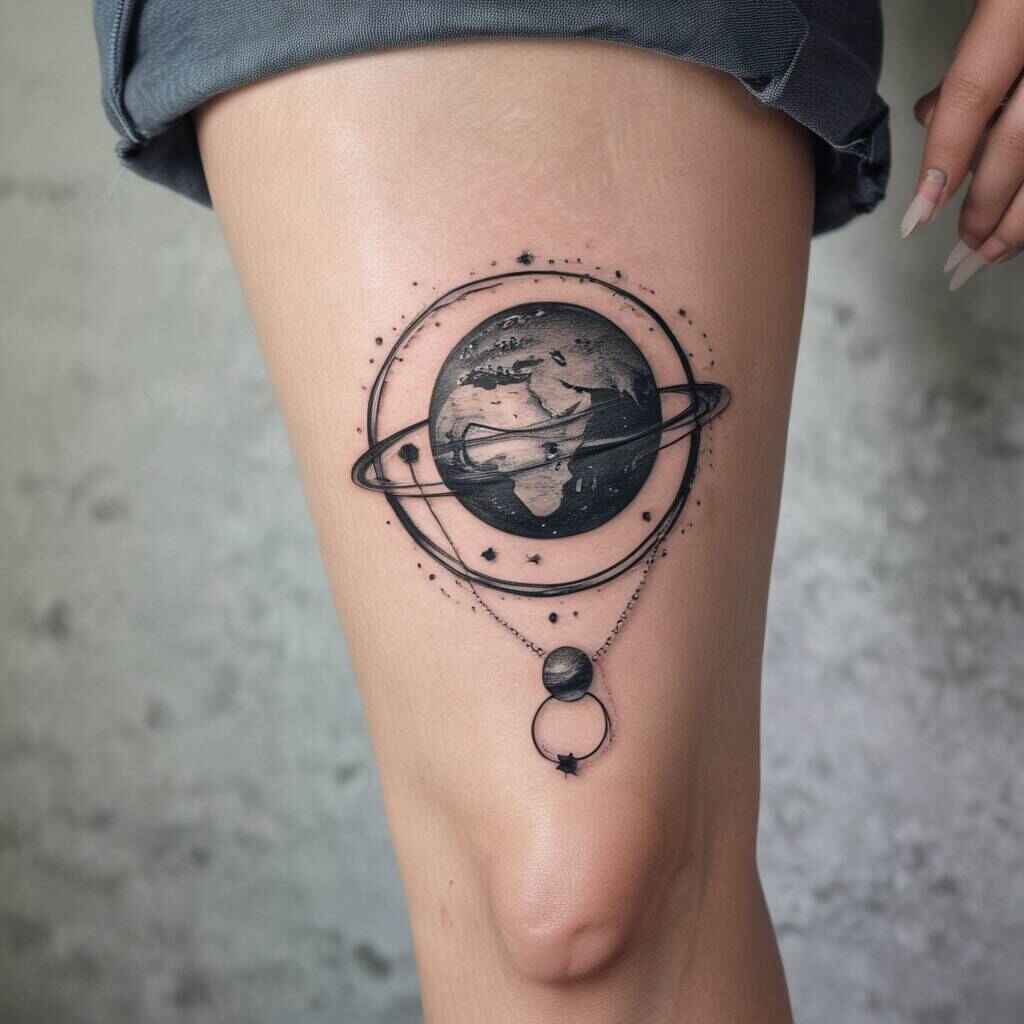Planet with Rings tattoo