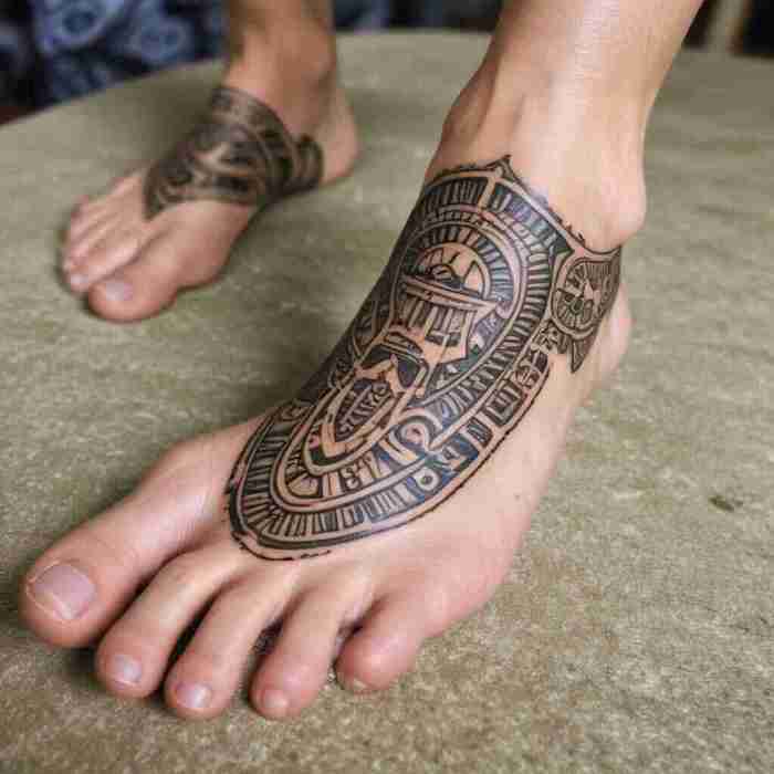 Polynesian Foot Design tattoo
