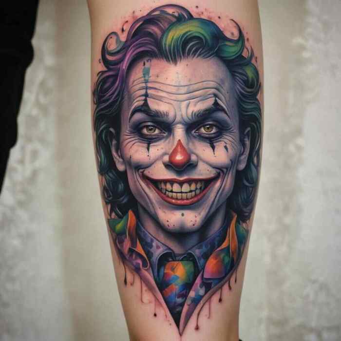 Psychedelic Joker tattoo