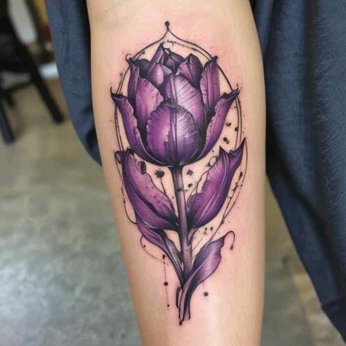 Purple Tulip Symbolizing Royalty tattoo