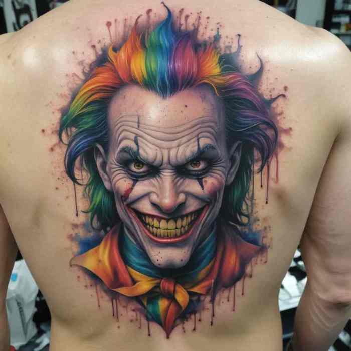 Rainbow Joker tattoo
