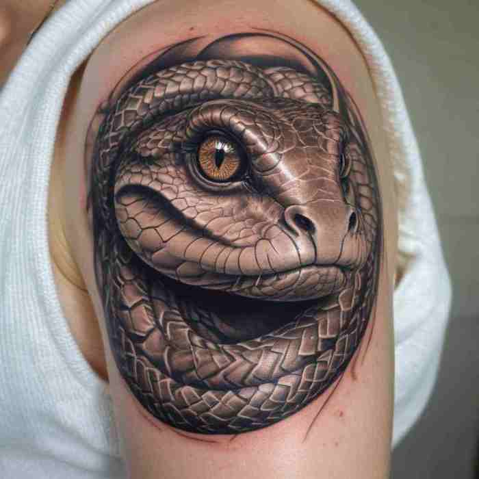 Realistic Snake Portrait tattoo