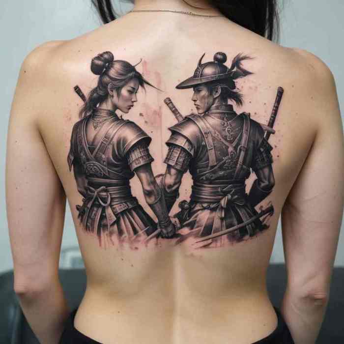 Samurai in a Duel tattoo