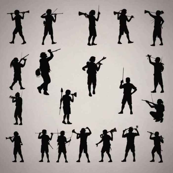 Silhouettes of Scouts in Action Tattoo