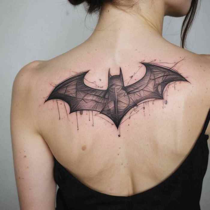Sketch Style Batman tattoo