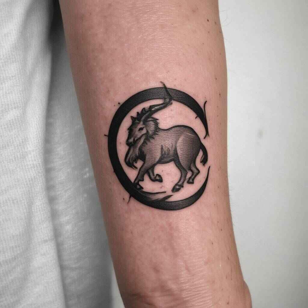 Small Capricorn Initial tattoo