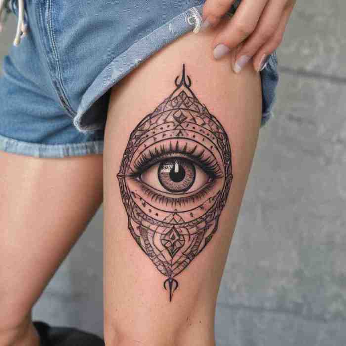 Snake and Third Eye tattoo