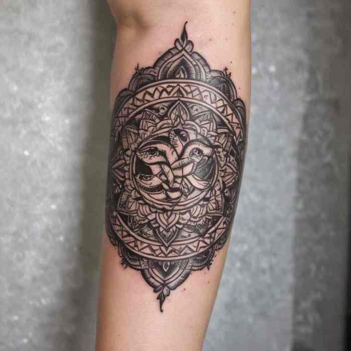 Snake in a Mandala Tattoo