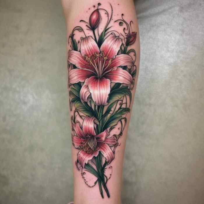 Spider Lily Floating in a Bottle tattoo