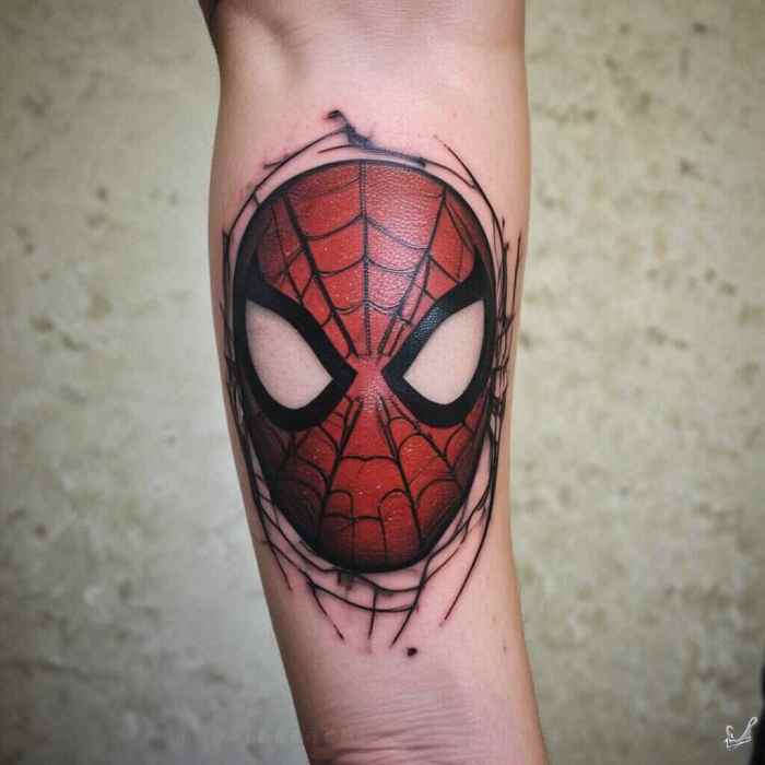 Spider Mans Mask tattoo