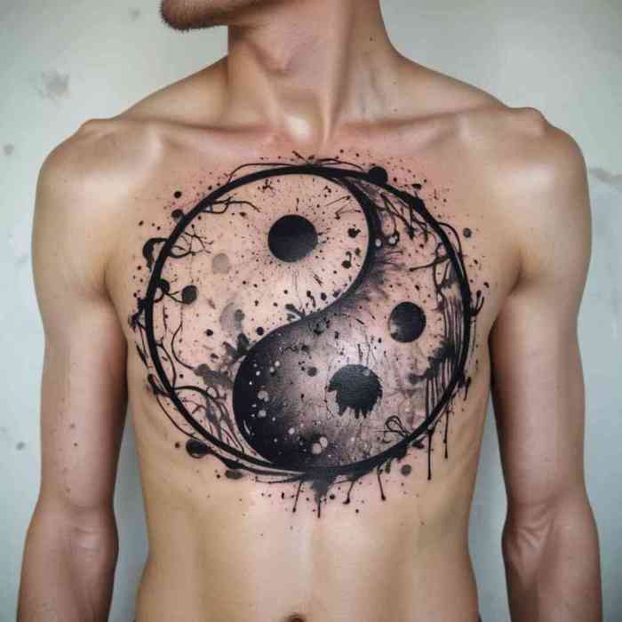 Splatter Yin Yang Tattoo