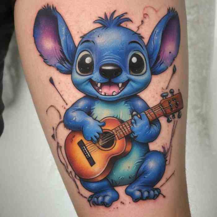 Stitch Playing a Ukulele tattoo