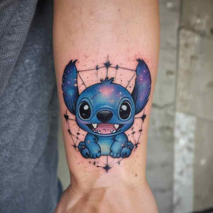 Stitch with Galaxy Patterns on His Body tattoo