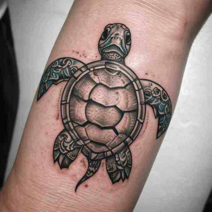 Stylized Turtle Honu tattoo