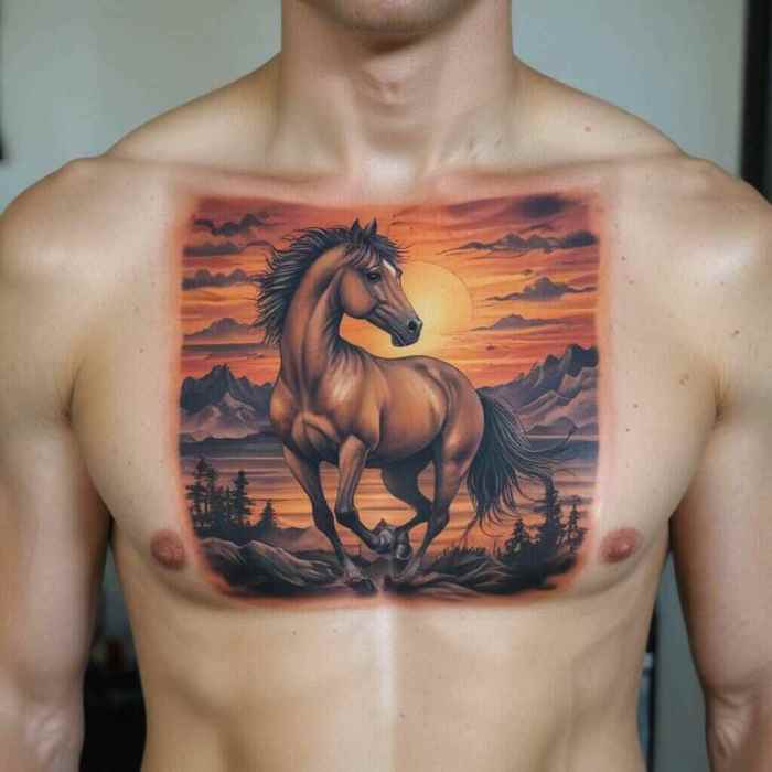 Sunset Horse Scene Tattoo