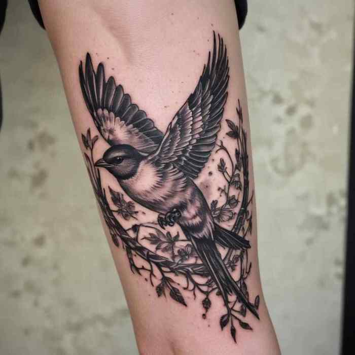 Swallow with Nest Tattoo