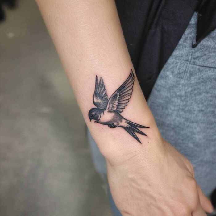 Swallow with Open Wings tattoo