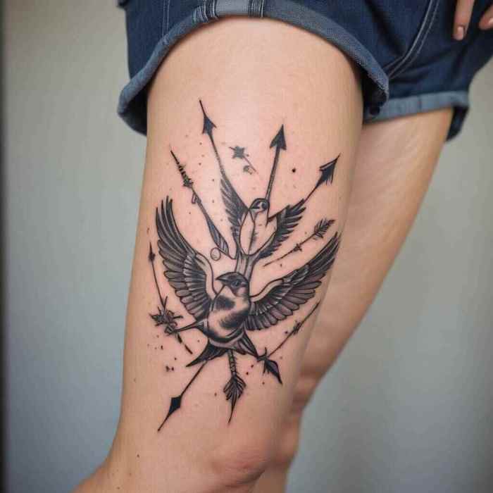 Swallows and Arrows tattoo