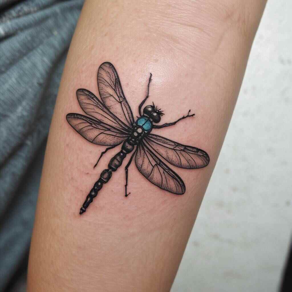 Tiny Dragonfly Tattoo