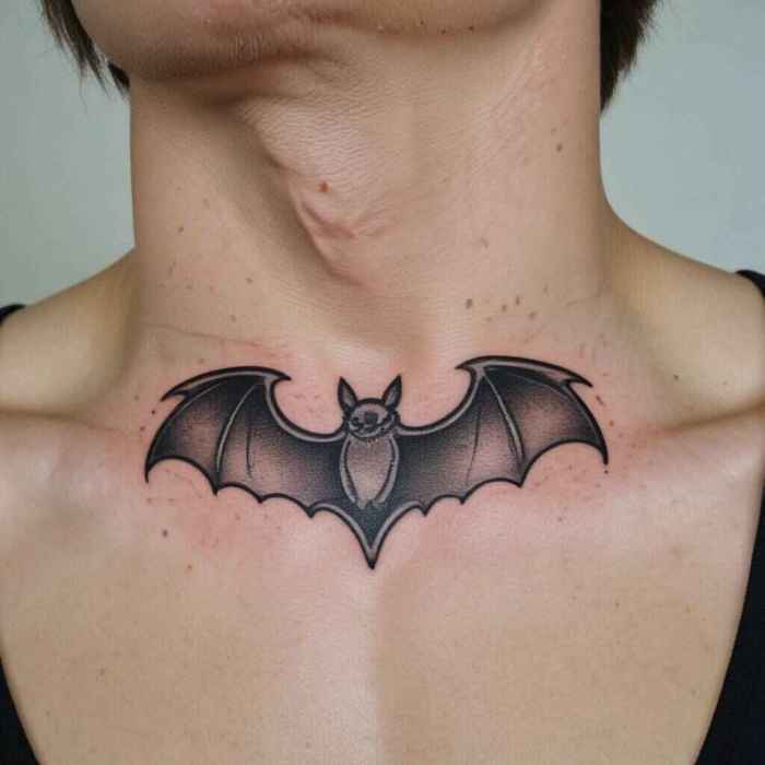 Traditional Bat Symbol tattoo