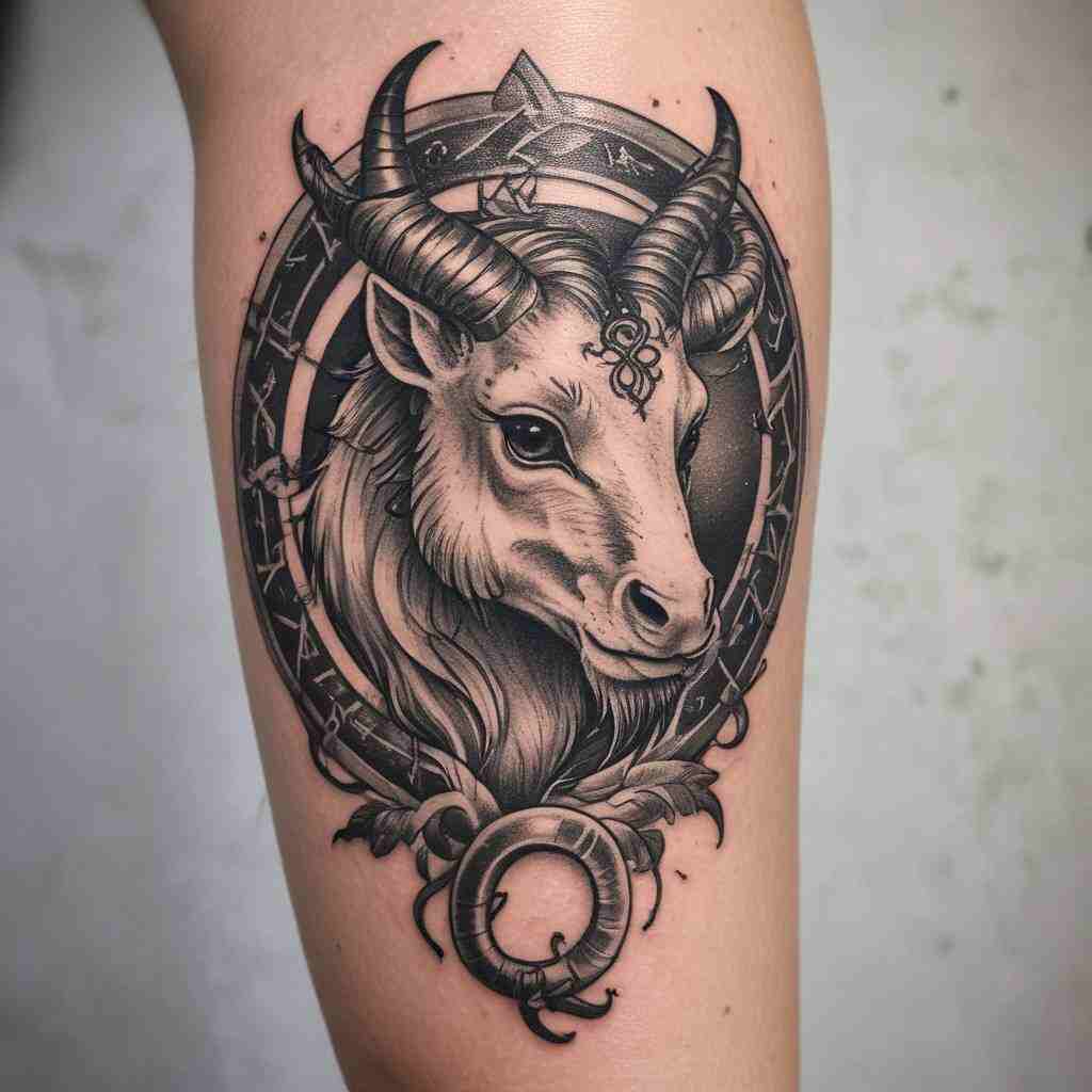 Traditional Capricorn Design tattoo