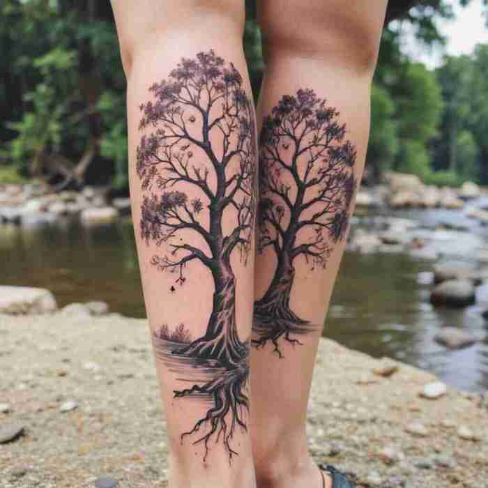 Tree and River tattoo
