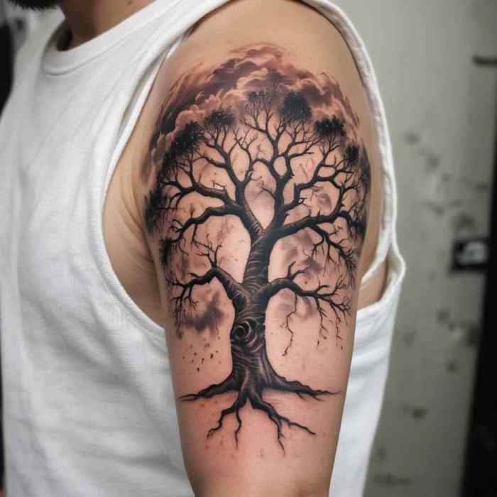Tree and Storm tattoo